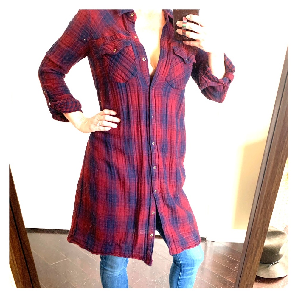 Motherhood flannel dress